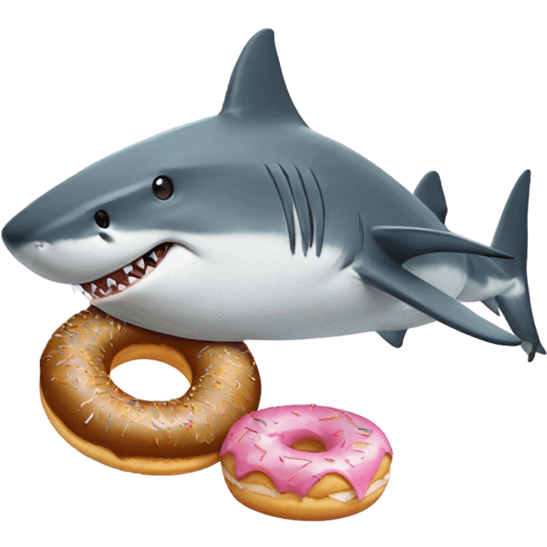 Shark with donut emoji