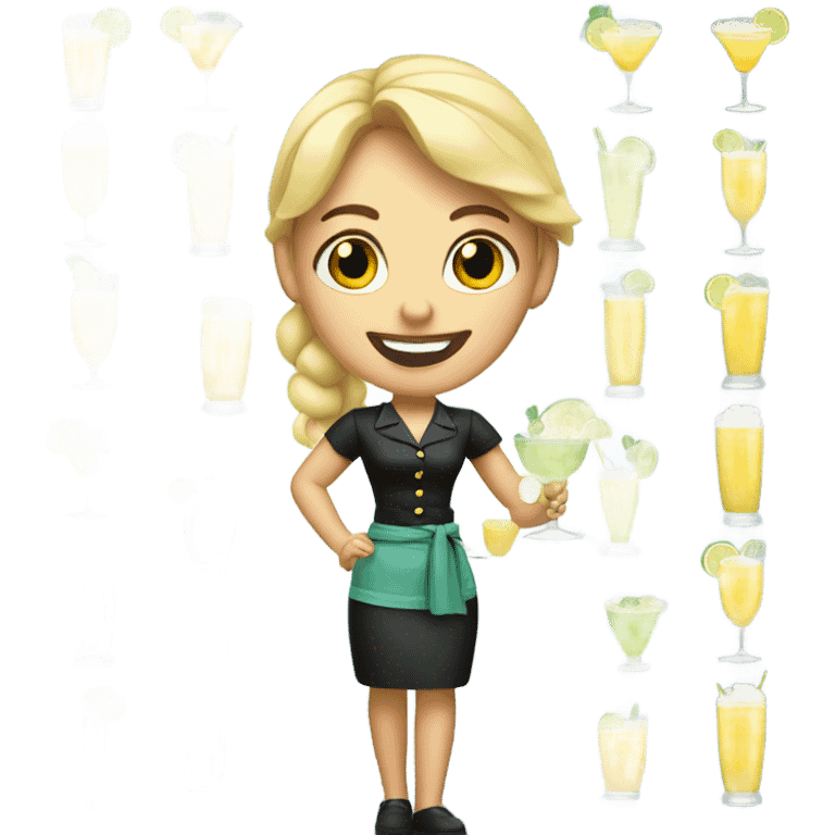 Blonde waitress with margaritas emoji