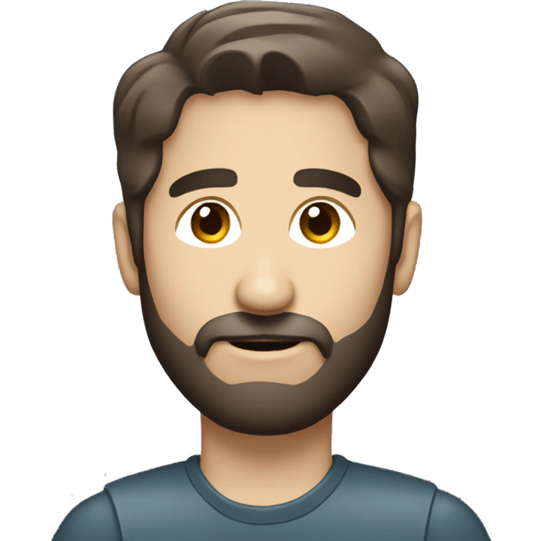 Man w dark brown hair beard using radio transmitter emoji