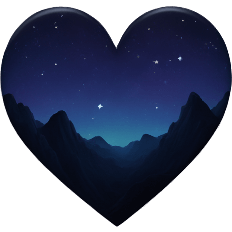 Dark Vibrant heart with the night sky in it emoji