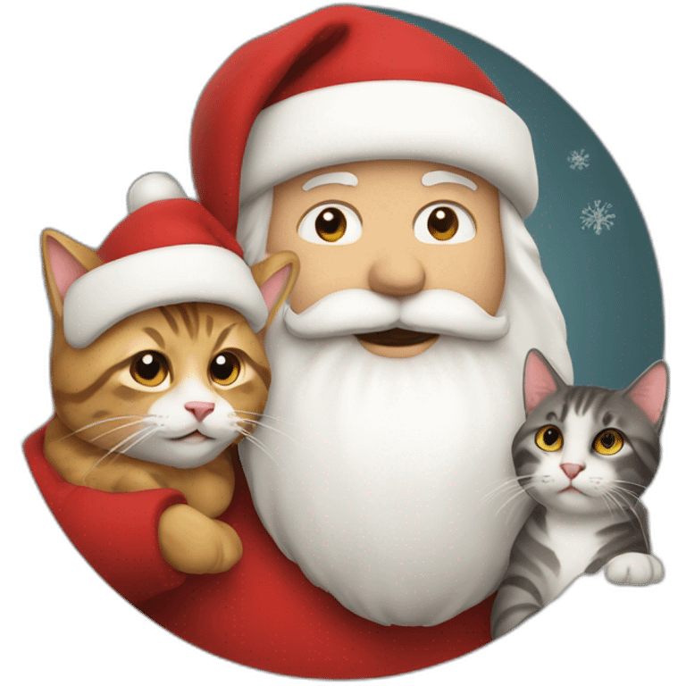 Santa with cat emoji