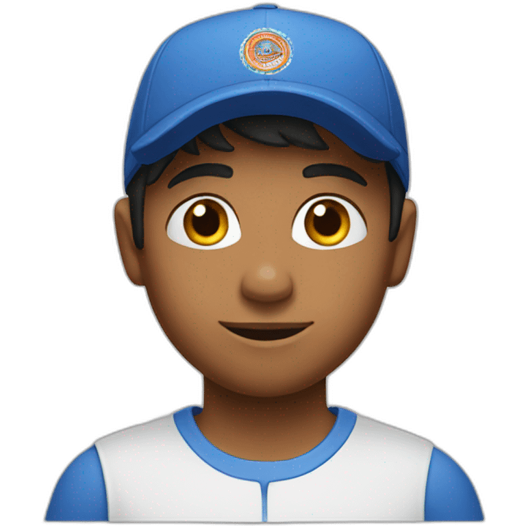 An Indian boy wearing Nike cap emoji