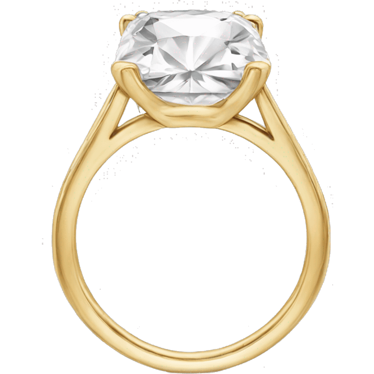 One Cushion cut diamond ring gold band  emoji