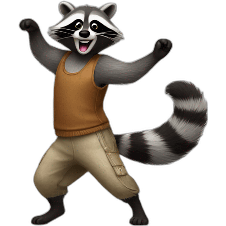 Dancing racoon emoji