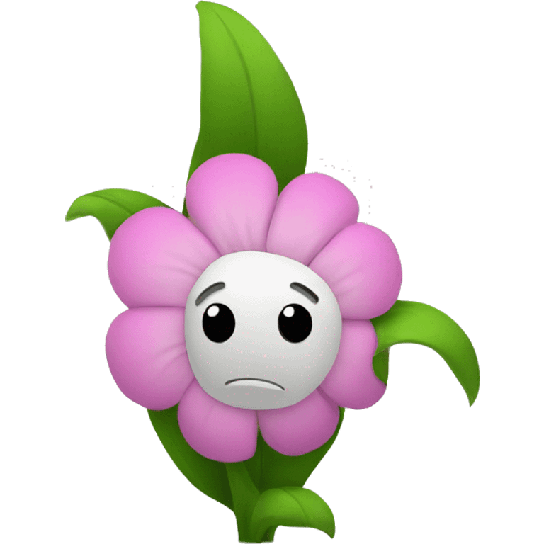 A depressed flower emoji