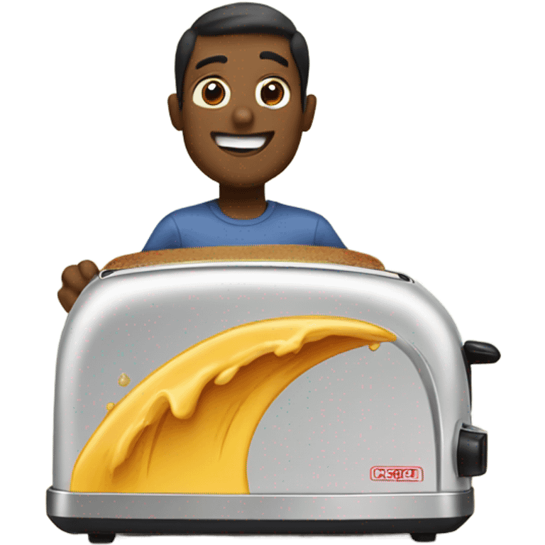 A toaster surfing emoji