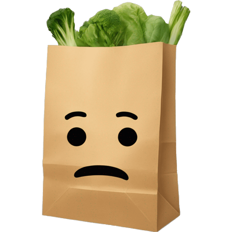 Vegetable paper bag with no face emoji