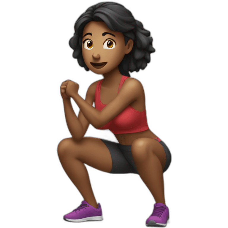 woman doing squat emoji