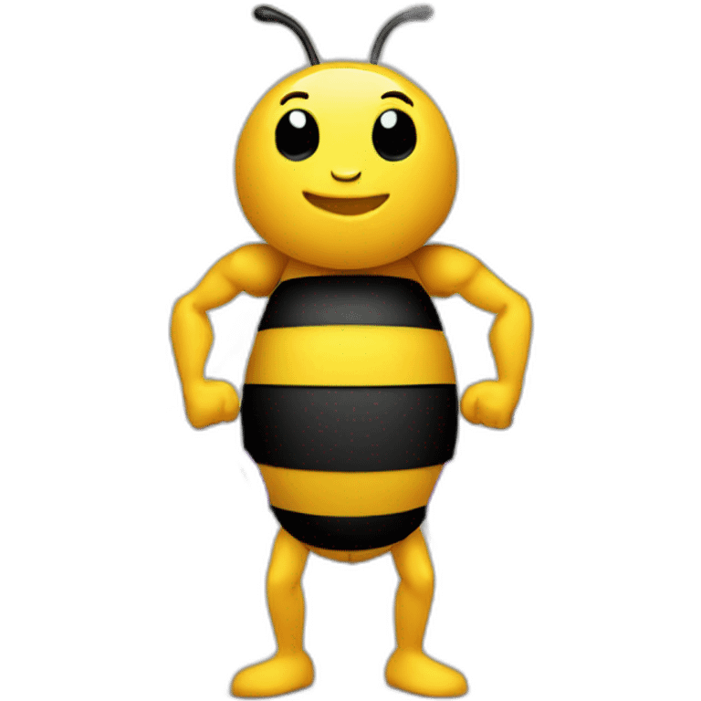 bee with dumbbells emoji