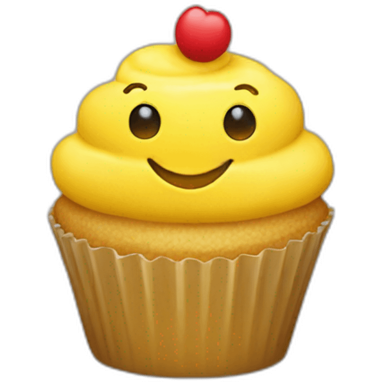 Happy yellow cupcake  emoji