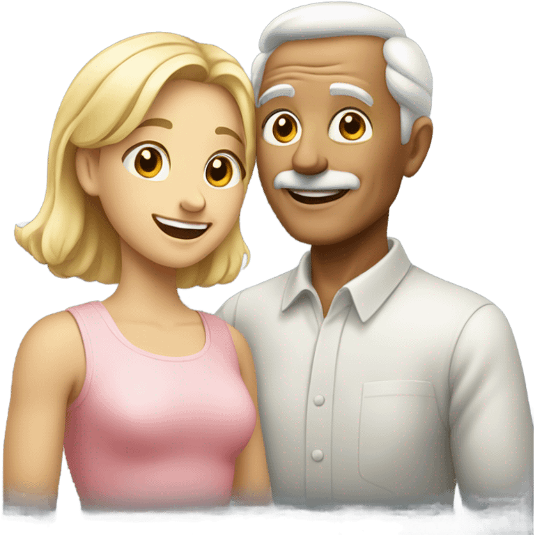 Girl blonde man old emoji