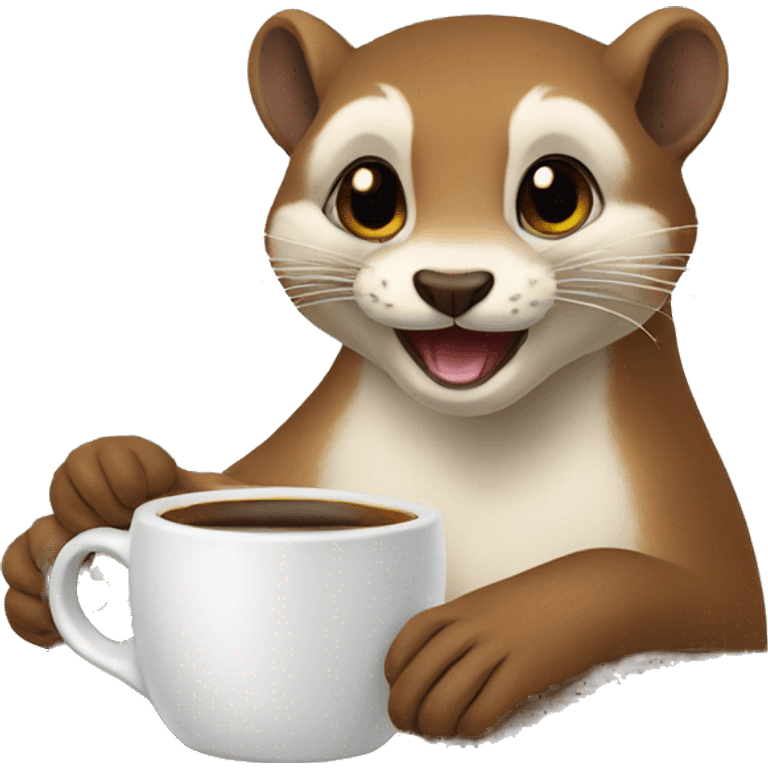 weasel drinking coffee emoji