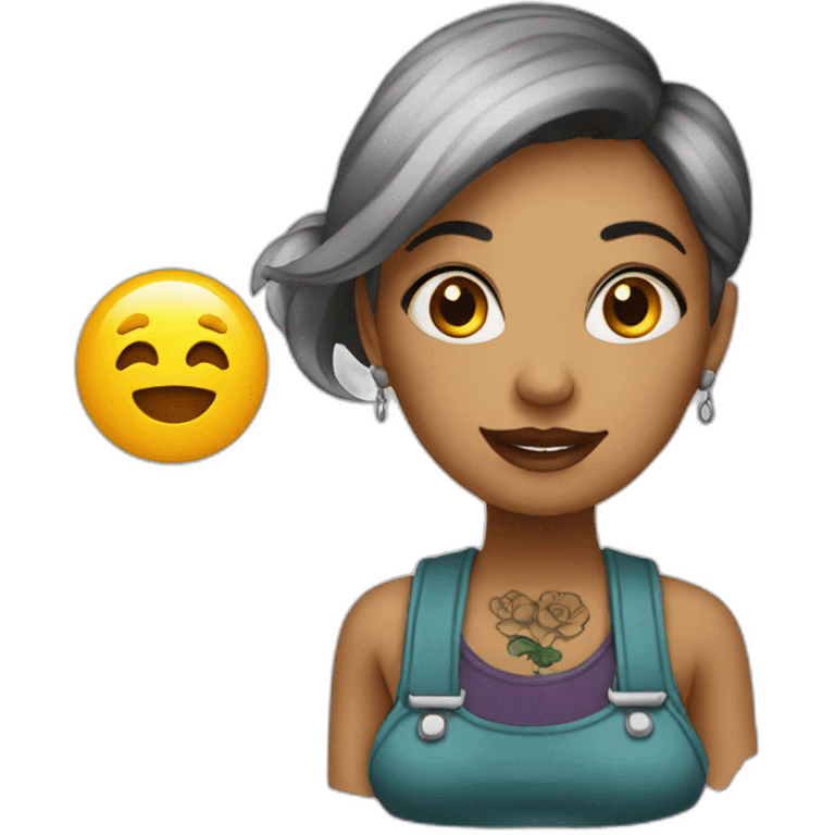 women tattoo artist emoji