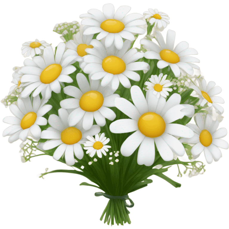 daisy and babies breath bouquet  emoji