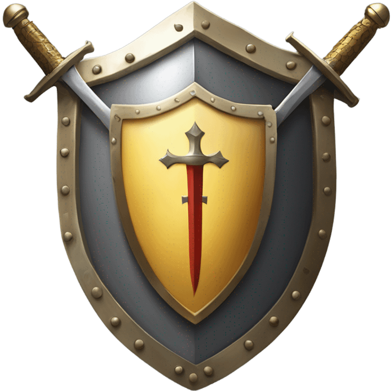 big outstanding Shield of Faith with matching sword in a knights hand wearing Christian faith based armour emoji