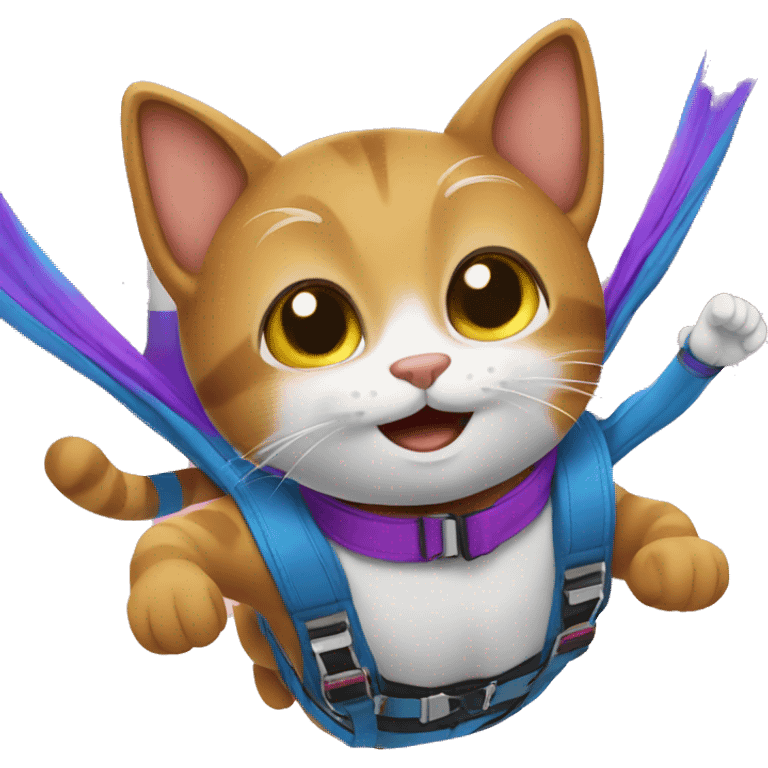 A cat skydiving  emoji