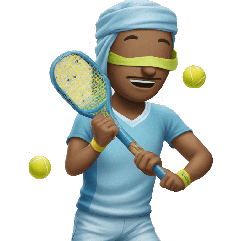 Blindfolded person playing pickleball emoji