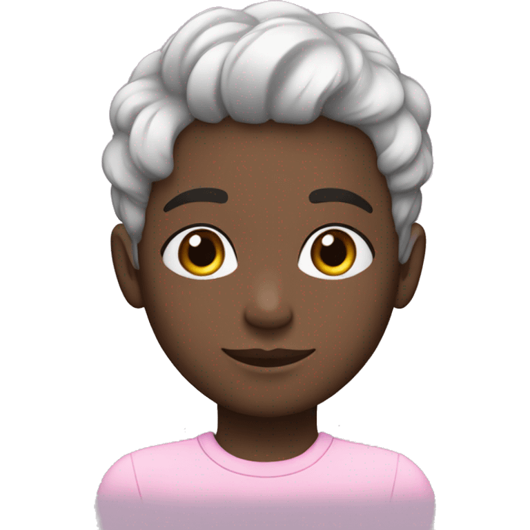 joven pelo negro corto piel blanca con pastel emoji