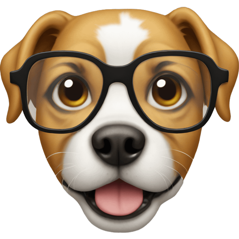 Dog wearing glasses emoji