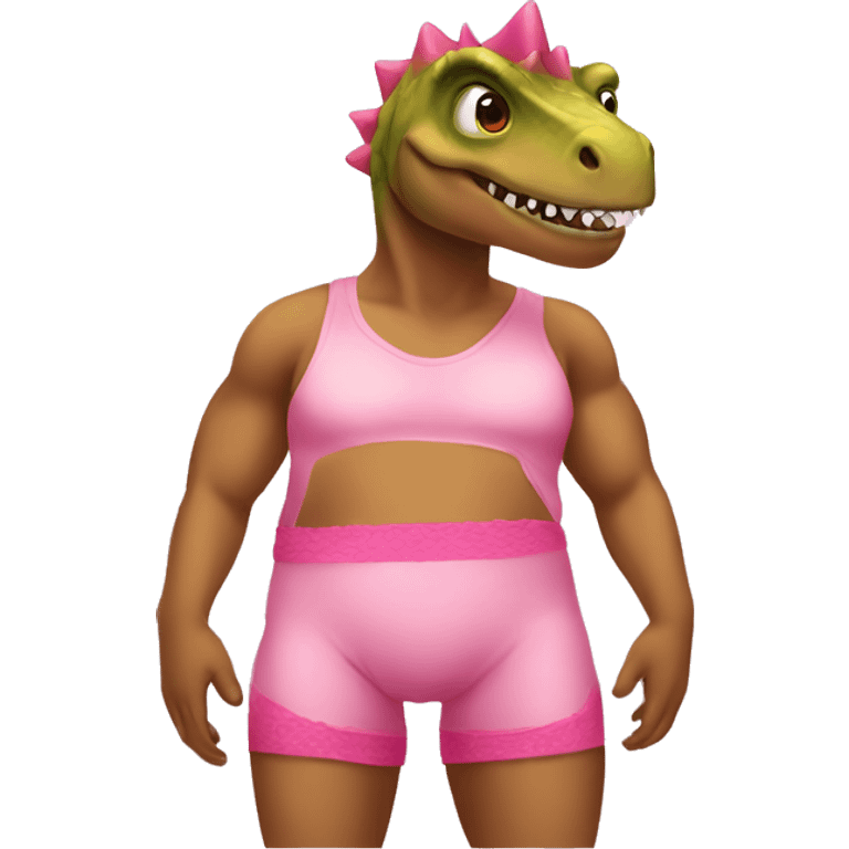 A dinosaur wearing pink panties  emoji