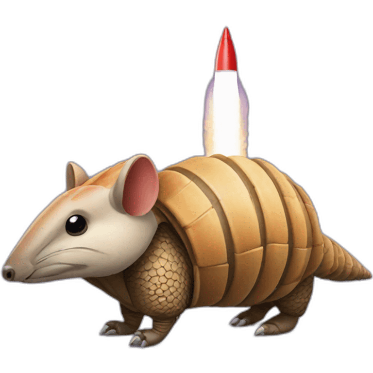 Armadillo and a rocket emoji