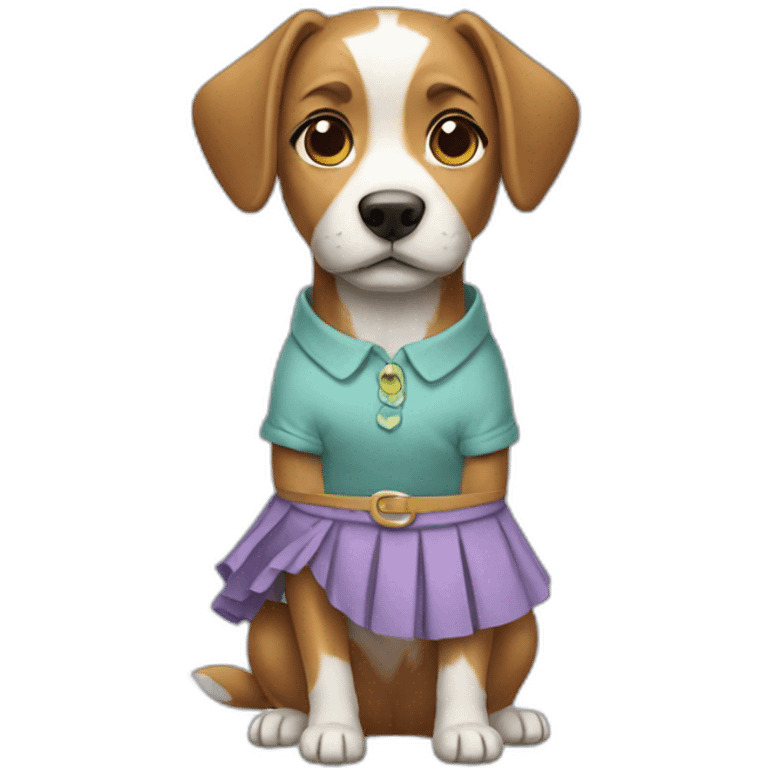 Dog with skirt emoji