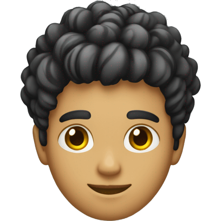 ingeniero joven con rulos y pelo corto, pelo negro sin lentes emoji