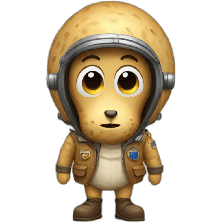 Anthropomorphic peanut with shell skin  dressed like a pilot emoji