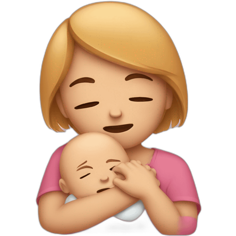 Mom holding crying babt emoji