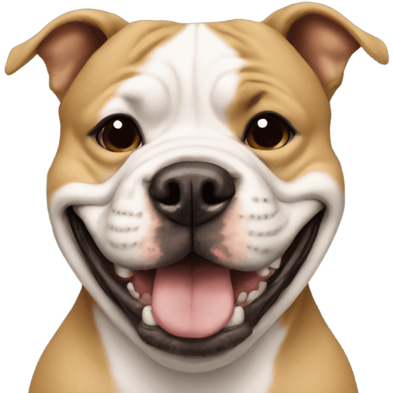 smiling girl in dog mask American bully emoji