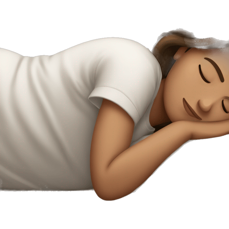 Brown haired girl sleeping on pillow  emoji