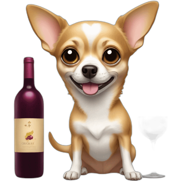 chihuahua with wine emoji