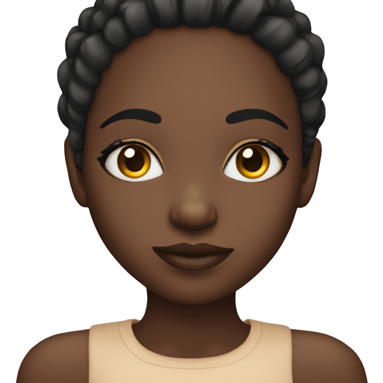 black girl with lashes emoji