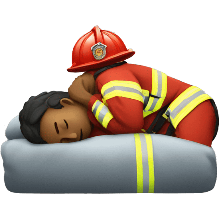 Firefighter sleeping emoji