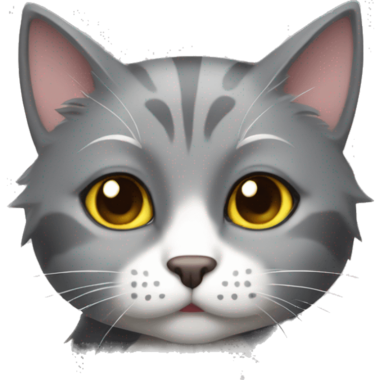 3 paw gray haired cat  emoji