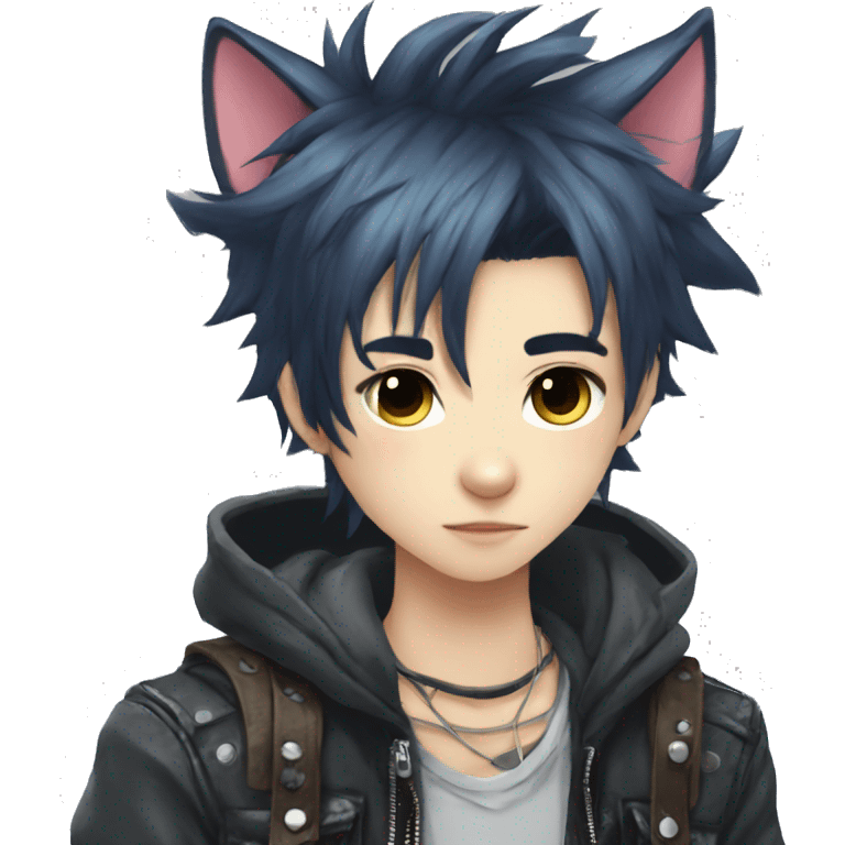 Cute Edgy Attractive Anime Punk Catboy emoji