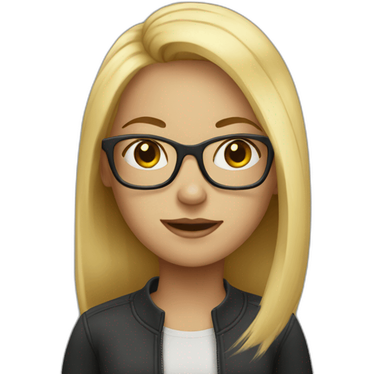 Blonde girl with glasses emoji