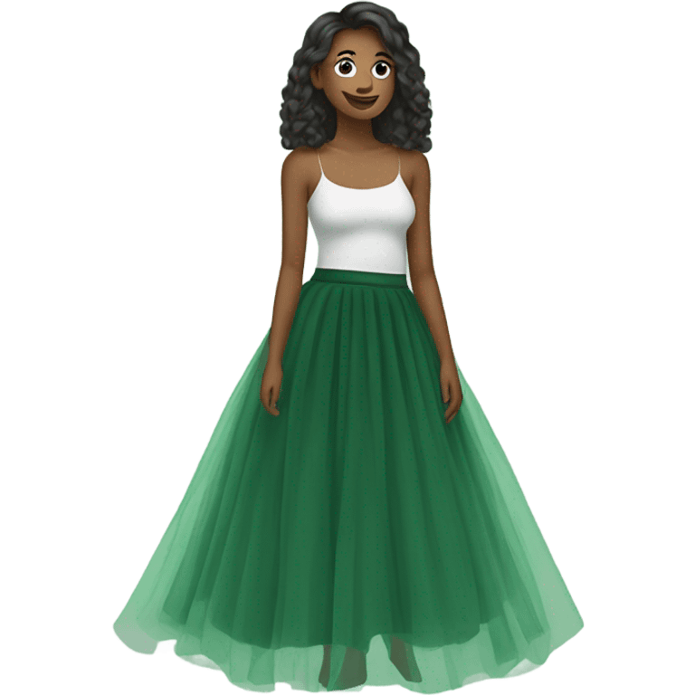 Green tulle skirt emoji