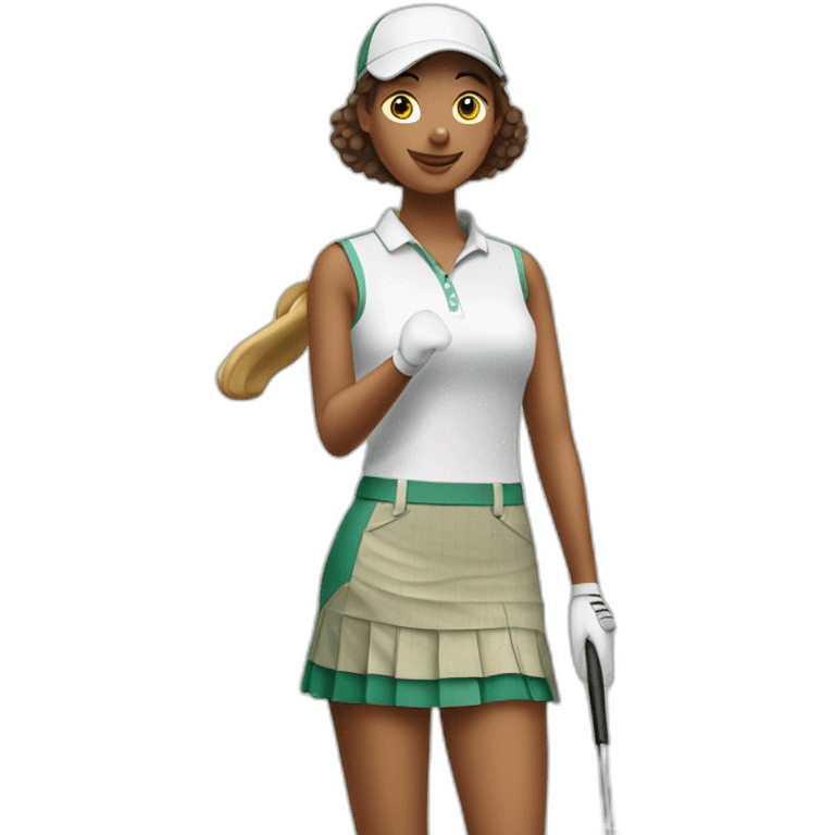 Women golfer in cute skirt emoji