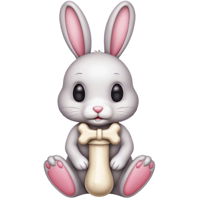 Bunny wearing a bone  emoji