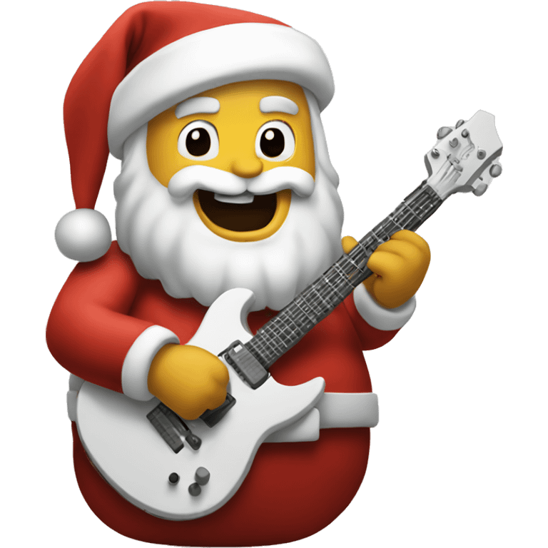 Santa Claus playing rock guitar emoji