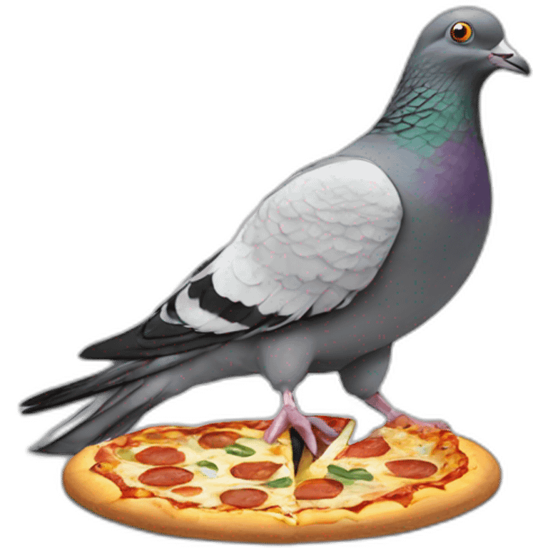 pigeon eating pizza emoji