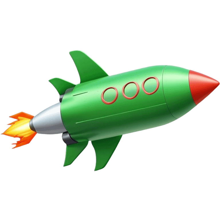 cinematic realistic 3d green Rocket signboard emoji