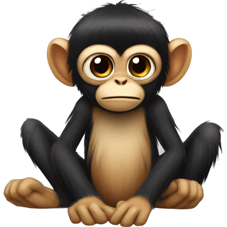 A spider monkey, with chains and hair emoji