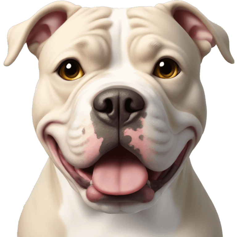 American bully with Alice cream  emoji