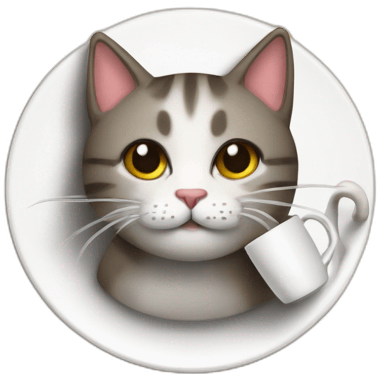 Gato con taza de café emoji