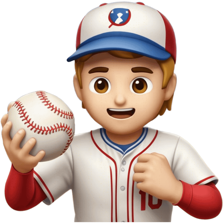 Cinematic Realistic Baseball Pop Culture Emoji, showcasing an action-packed scene of America's favorite pastime rendered with lifelike textures and energetic, nostalgic lighting. emoji