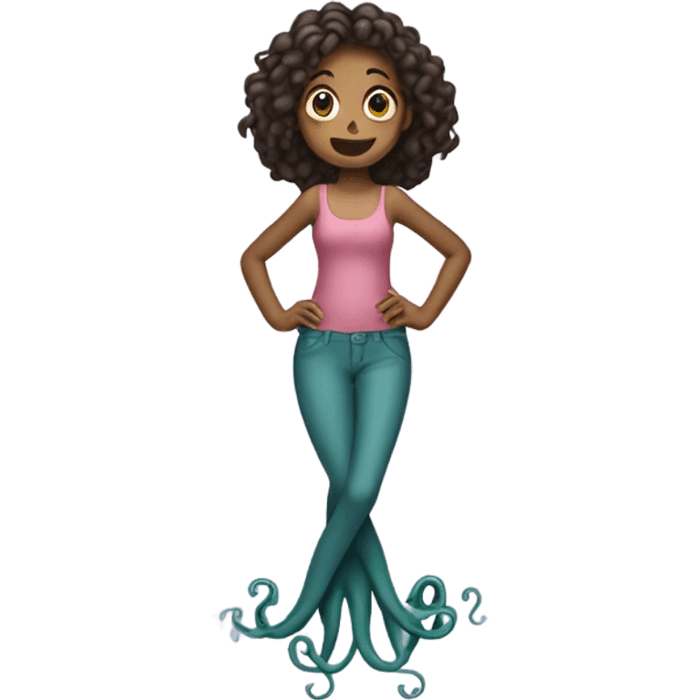 Girl with wavy octopus legs emoji