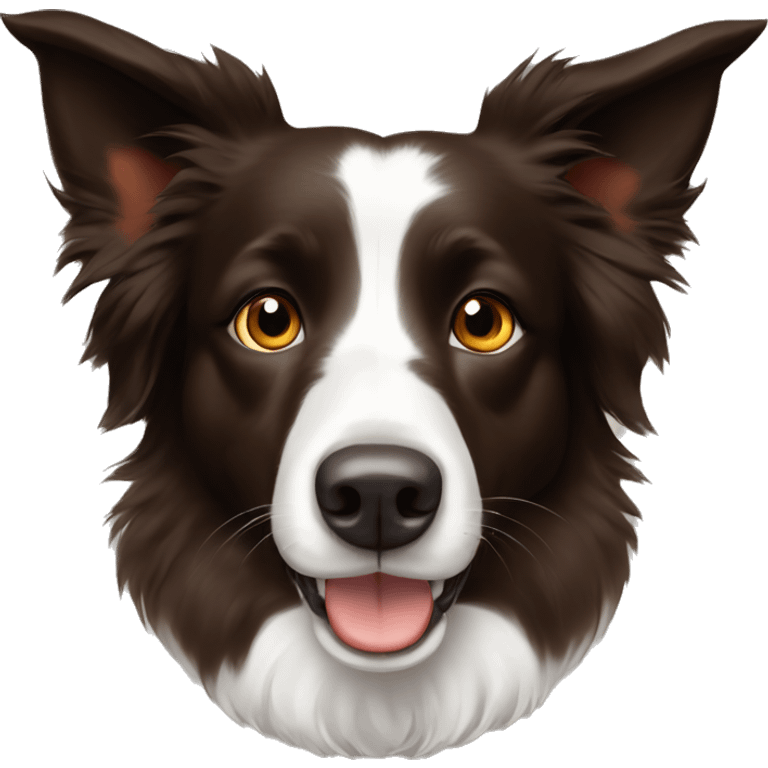 Border collie with brown eyes emoji