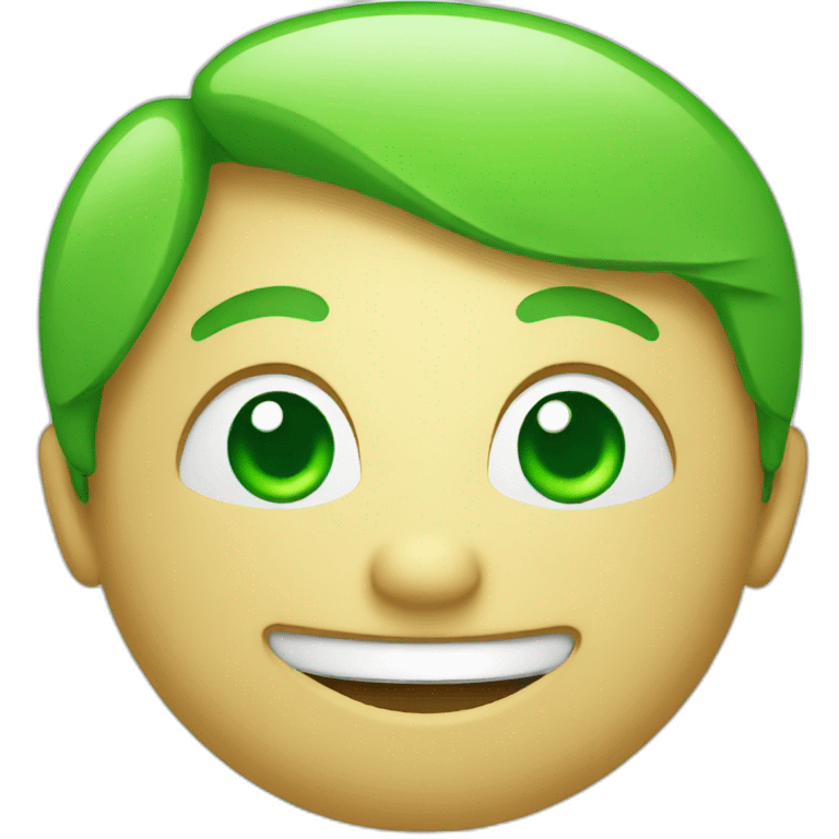 Green smiling face emoji